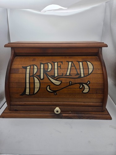 Vintage wooden bread box - vintage,