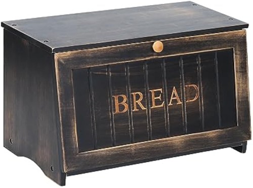 Vintage wood bread box kitchen - vintage,