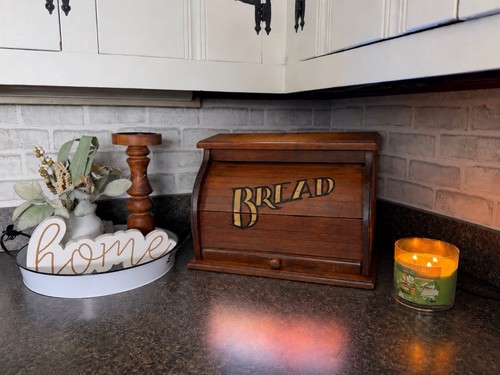 Vintage wooden roll top bread - roll,